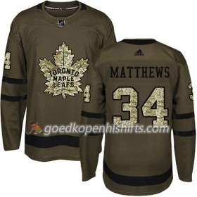 Toronto Maple Leafs Auston Matthews 34 Adidas 2017-2018 Camo Groen Authentic Shirt - Mannen